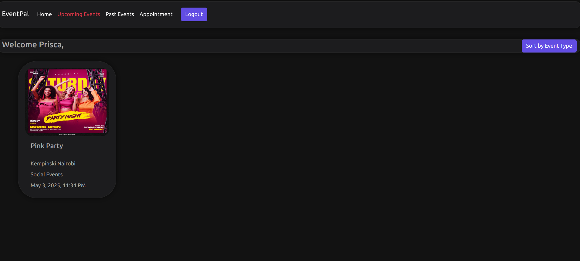 EventPal Upcoming Events